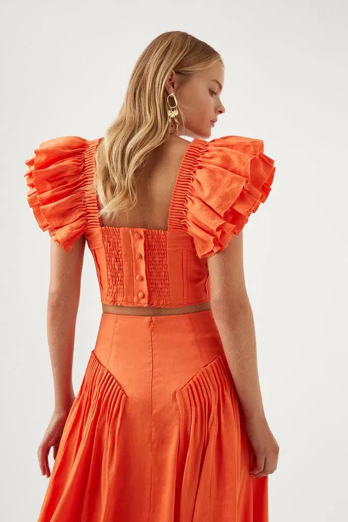 Aje Imagination Frill Sleeve Top Orange Size M / AU 10 photo 6