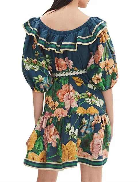 Alémais Lyla Frill Neck Mini Dress Floral Size 8 photo 3