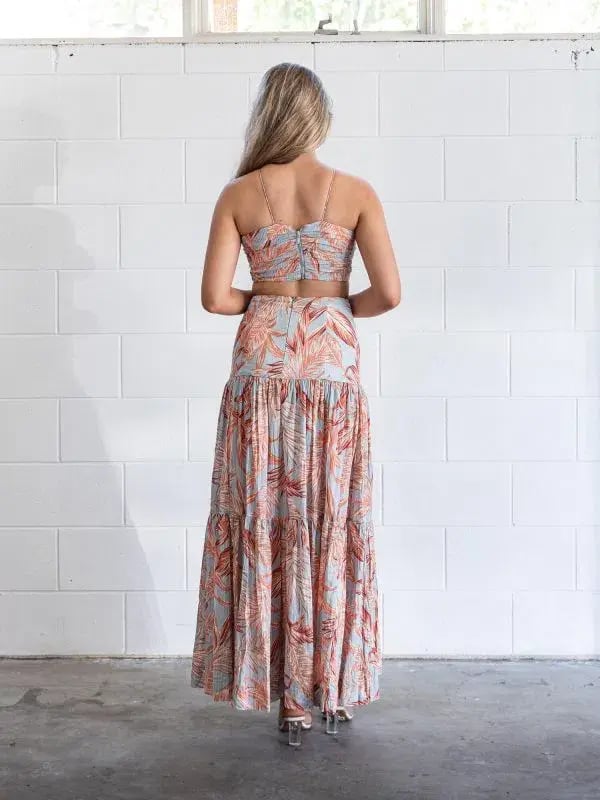 Bec & Bridge Miami Palm Skirt and Top Set Print Size 10 photo 4