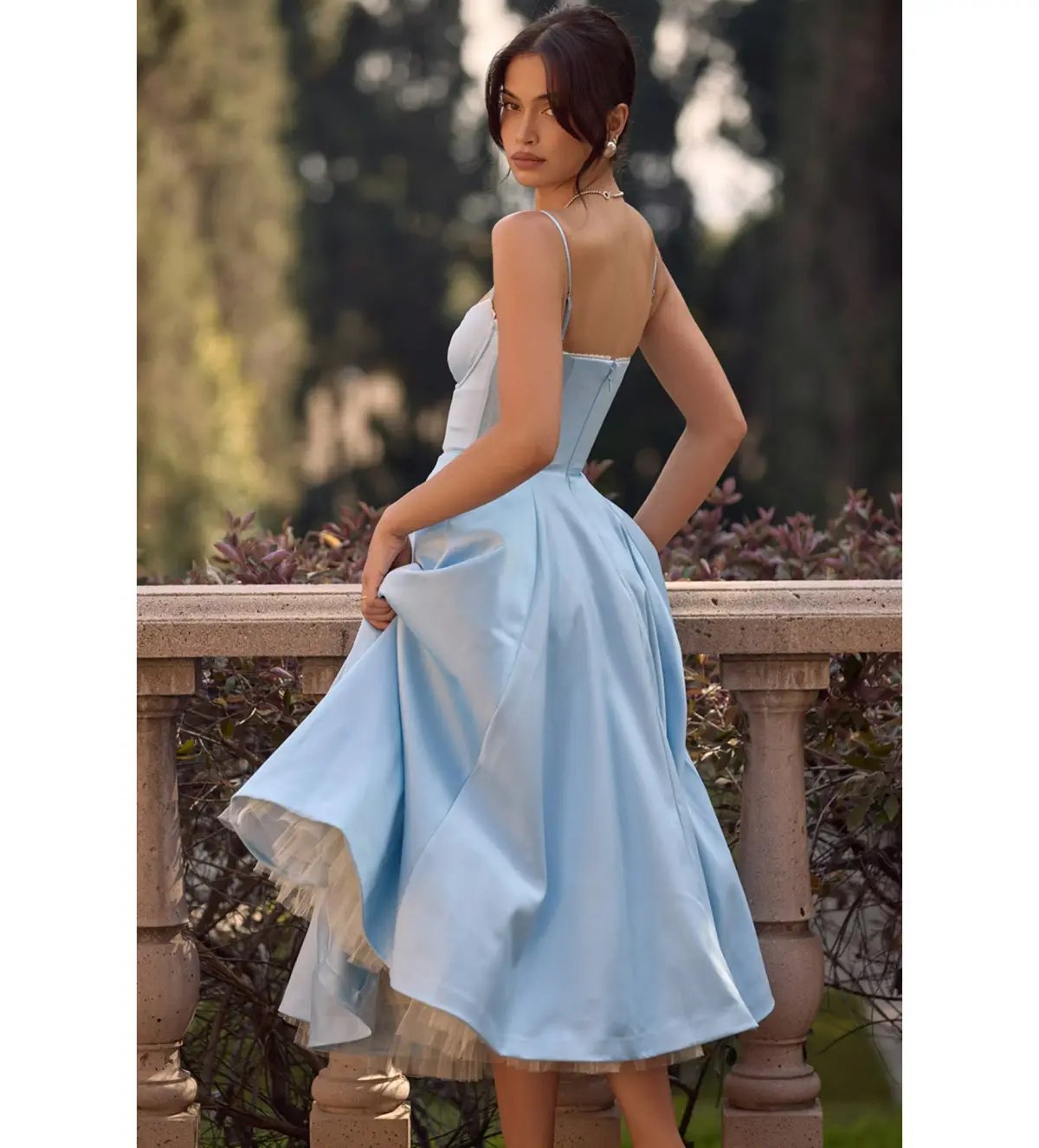 House of CB Mademoiselle Tulle Midi Dress Cinderella Blue Size M / AU 10 photo 4