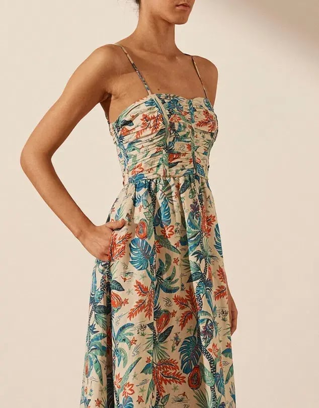 Shona Joy Mahalo Ruched Panel Midi Dress; size 12 photo 2