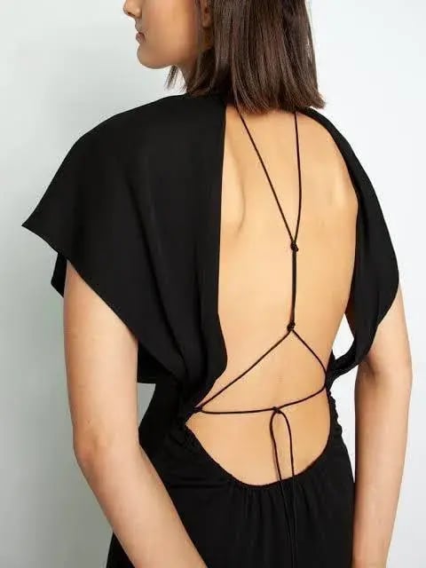Christopher Esber Knot Back Aulenti Tee Dress Black Size 6 photo 3
