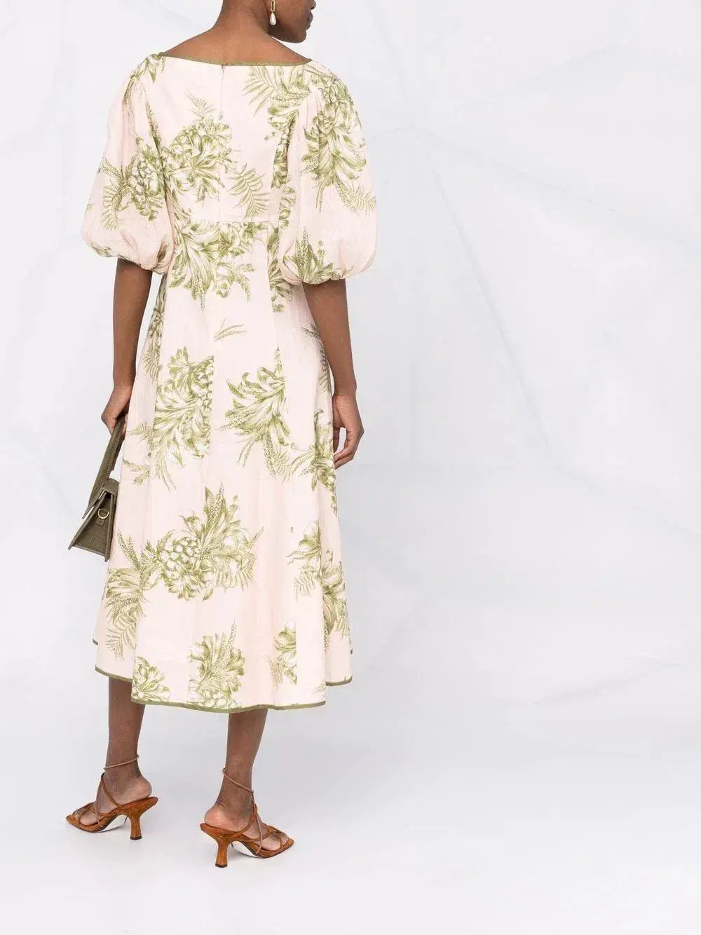 Zimmermann Empire Linen Midi Dress in Floral Print Size 1 / AU 10 photo 2