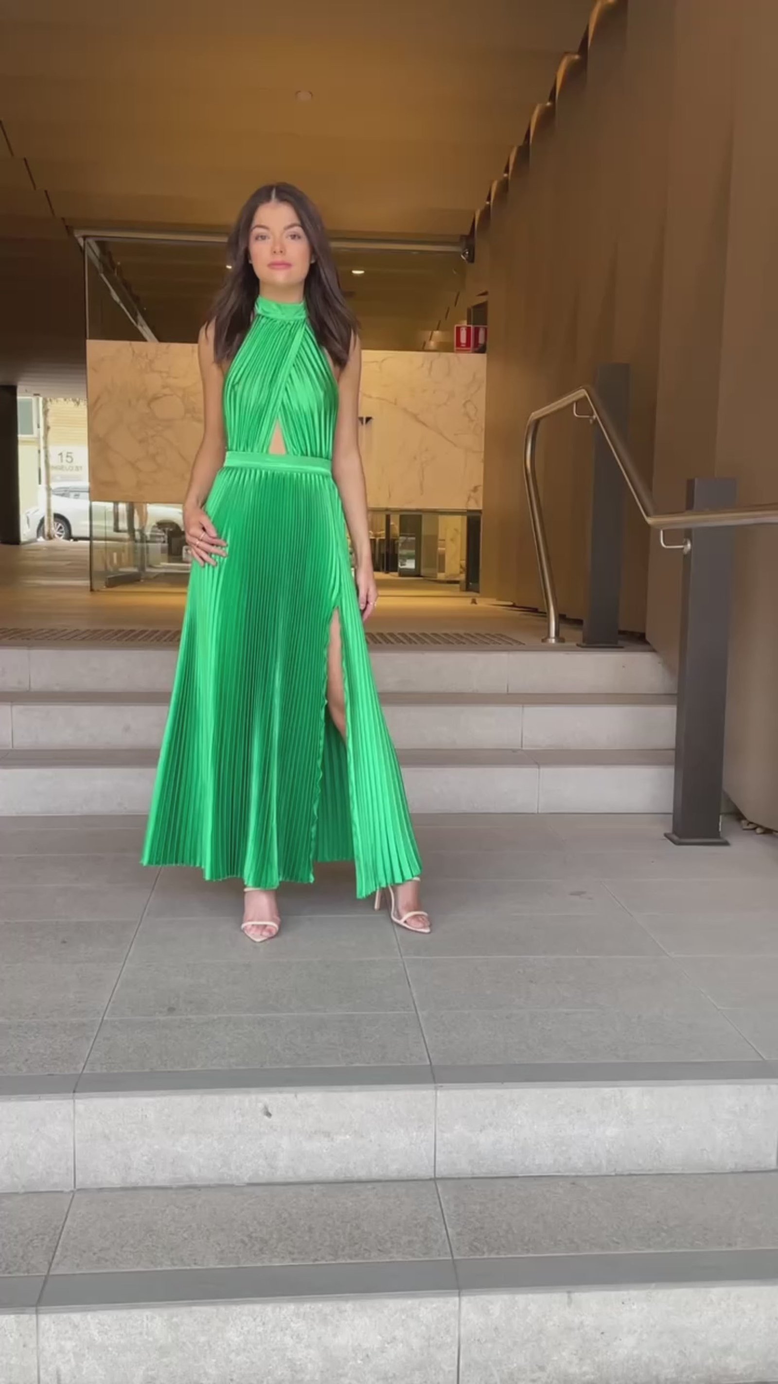 Renaissance Split Gown in Bright Green photo 4