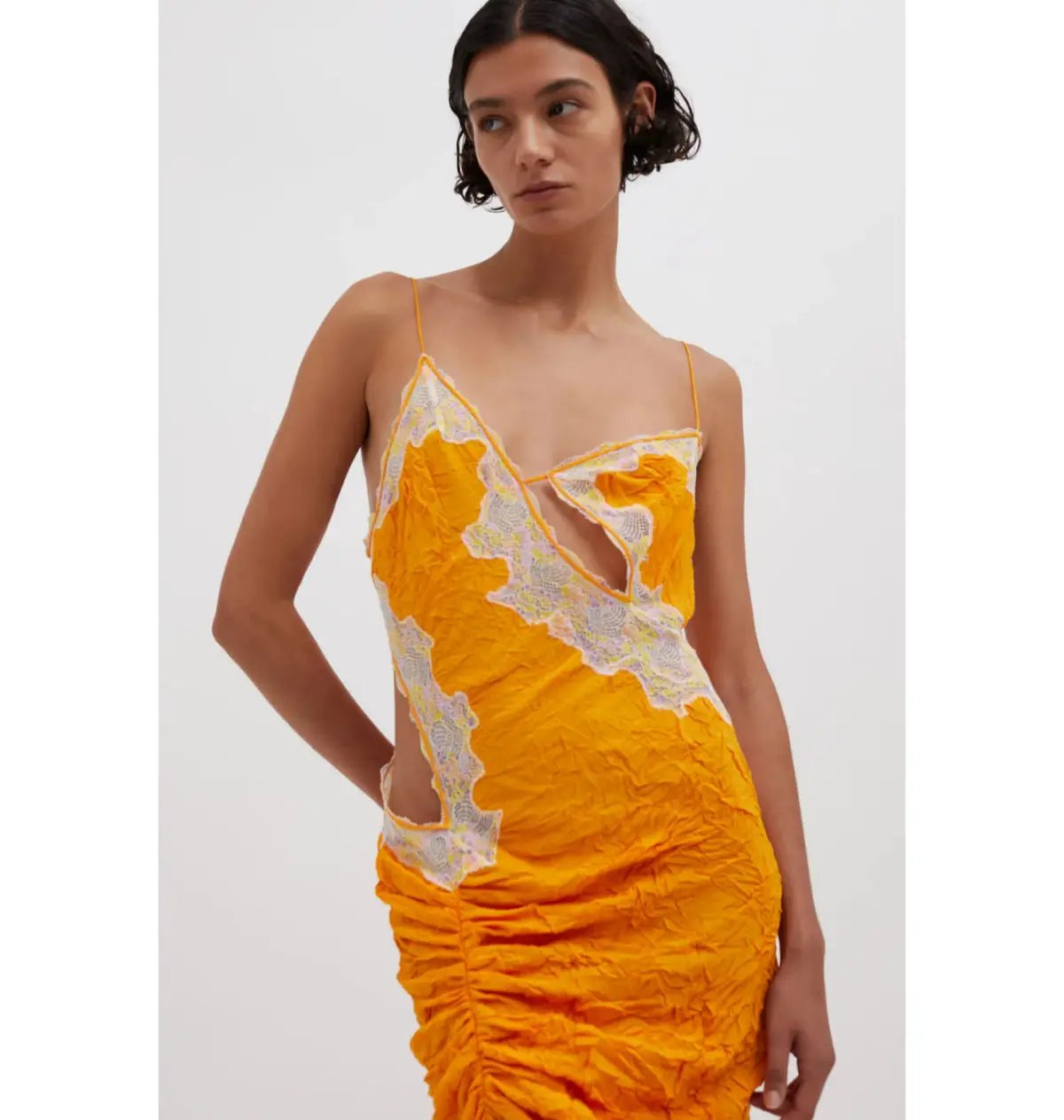 Christopher Esber Crimped Lace Cami Dress Valencia/Multi Size AU 4 photo 2