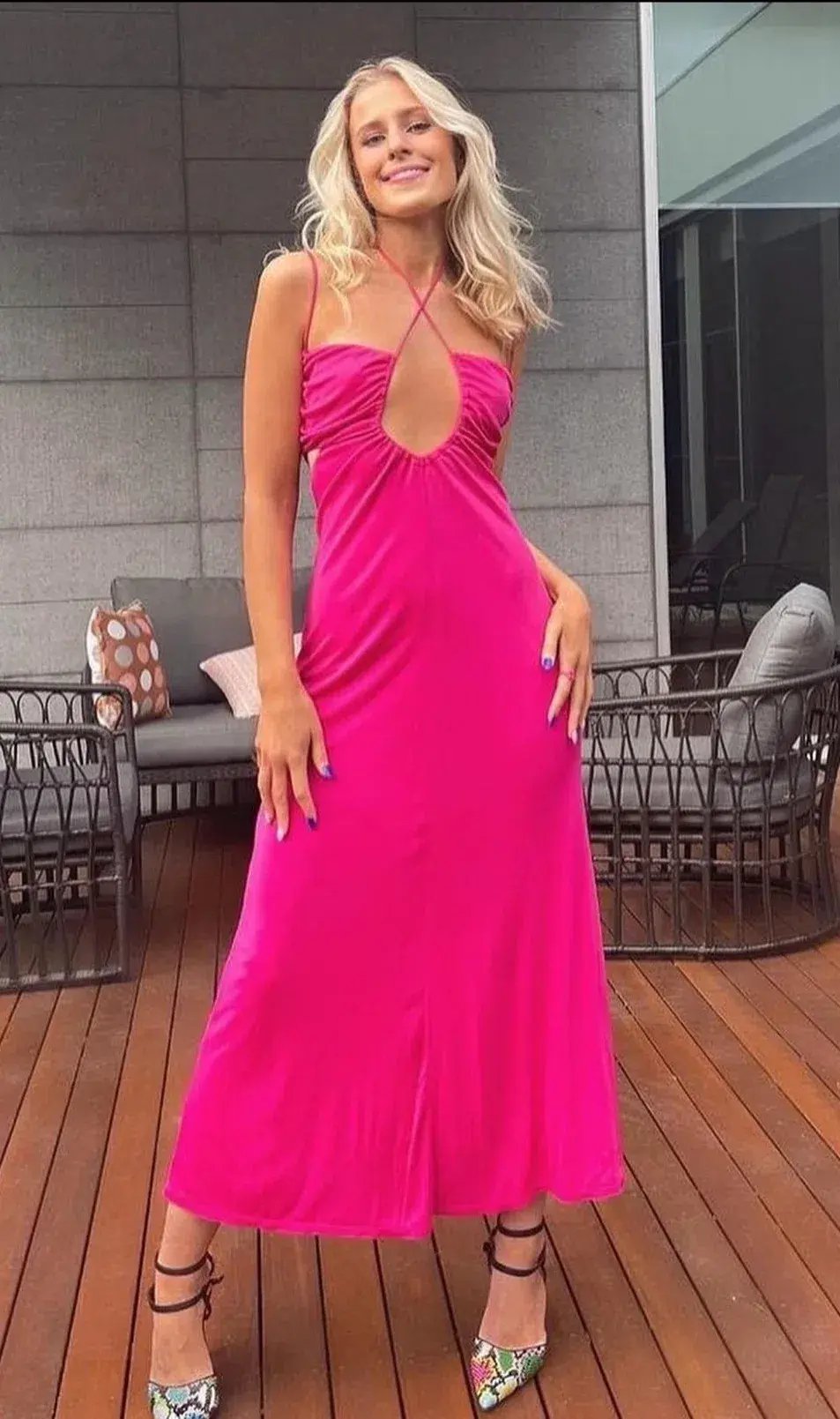 Manning Cartell Atomic Slip Midi Dress Pink Size 10 photo 2
