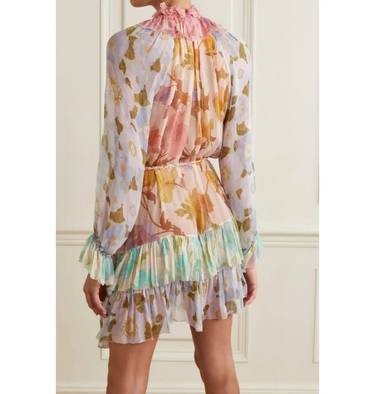 Zimmermann Tempo Frilled Mini Dress Spliced Mult Size 2 / AU 12 photo 2