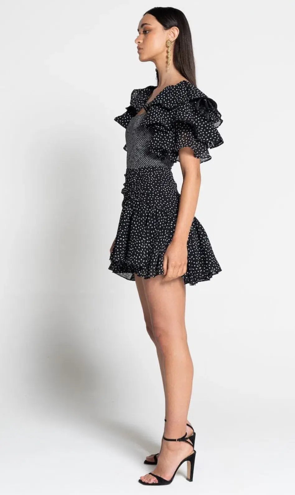 Sofia the Label Florence Polka Mini Dress Black Size 8 photo 3