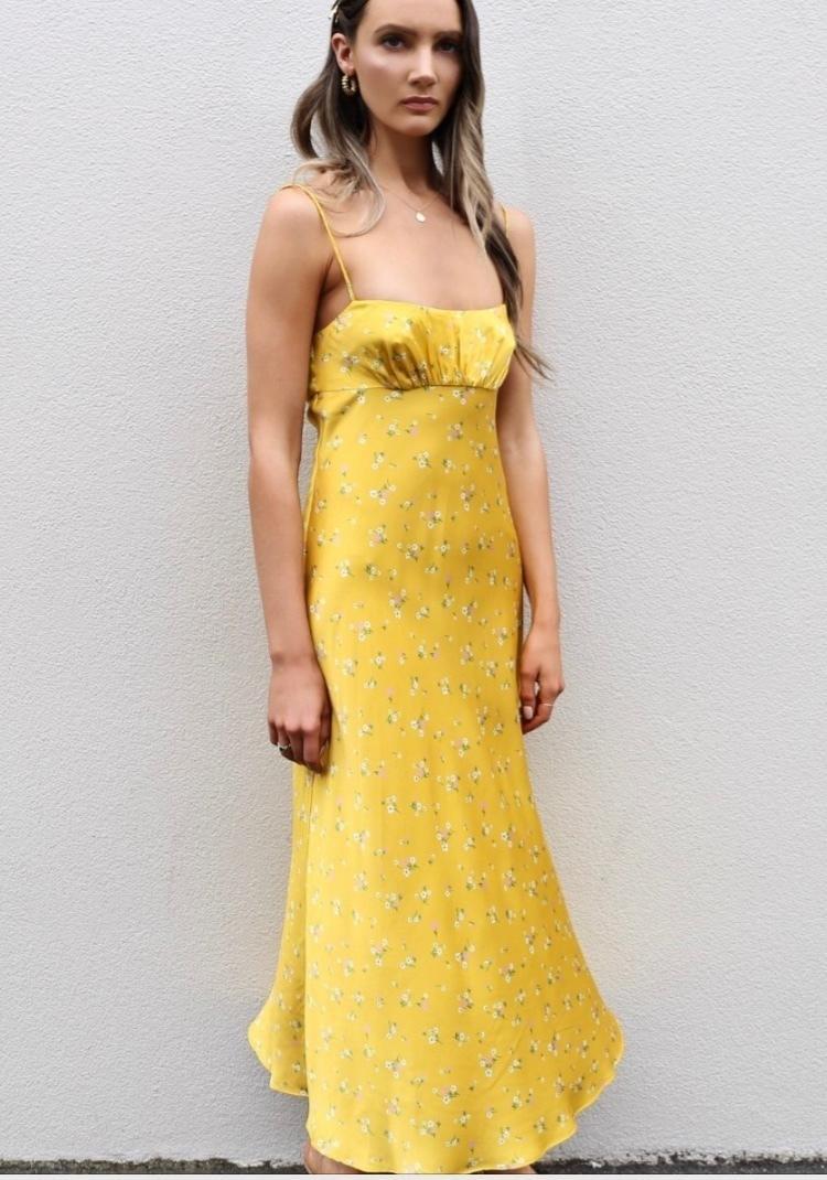 Bec & Bridge Only In Paris Slip Dress Yellow Size 10 photo 4