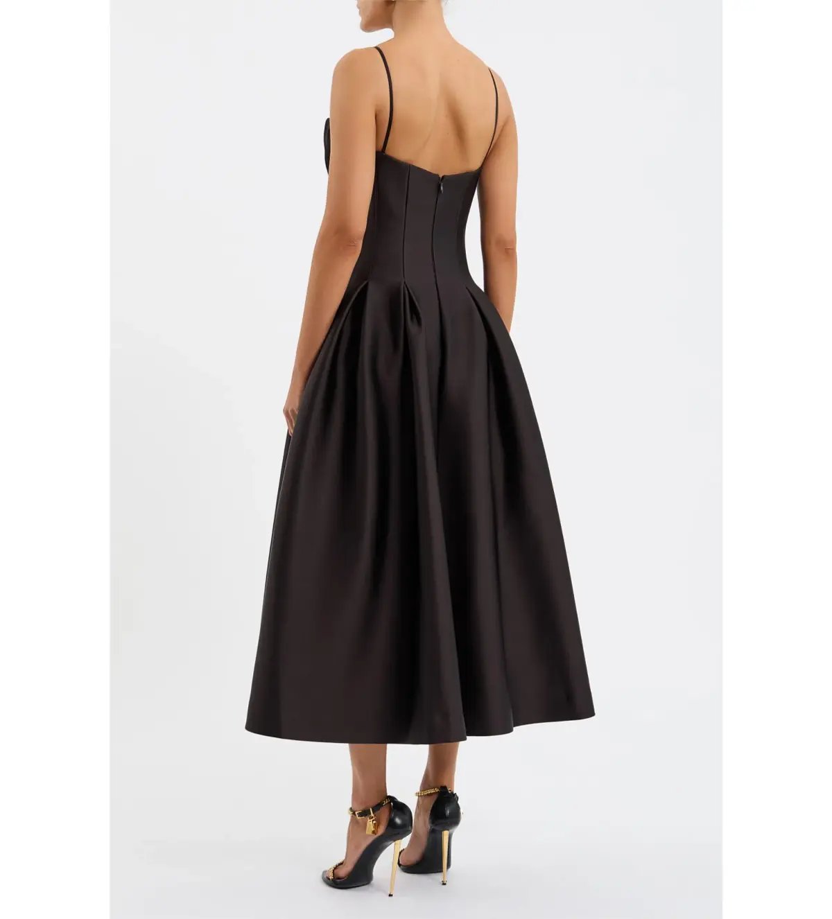 Rebecca Vallance Saskia Midi Dress Chocolate Size AU 12 photo 3