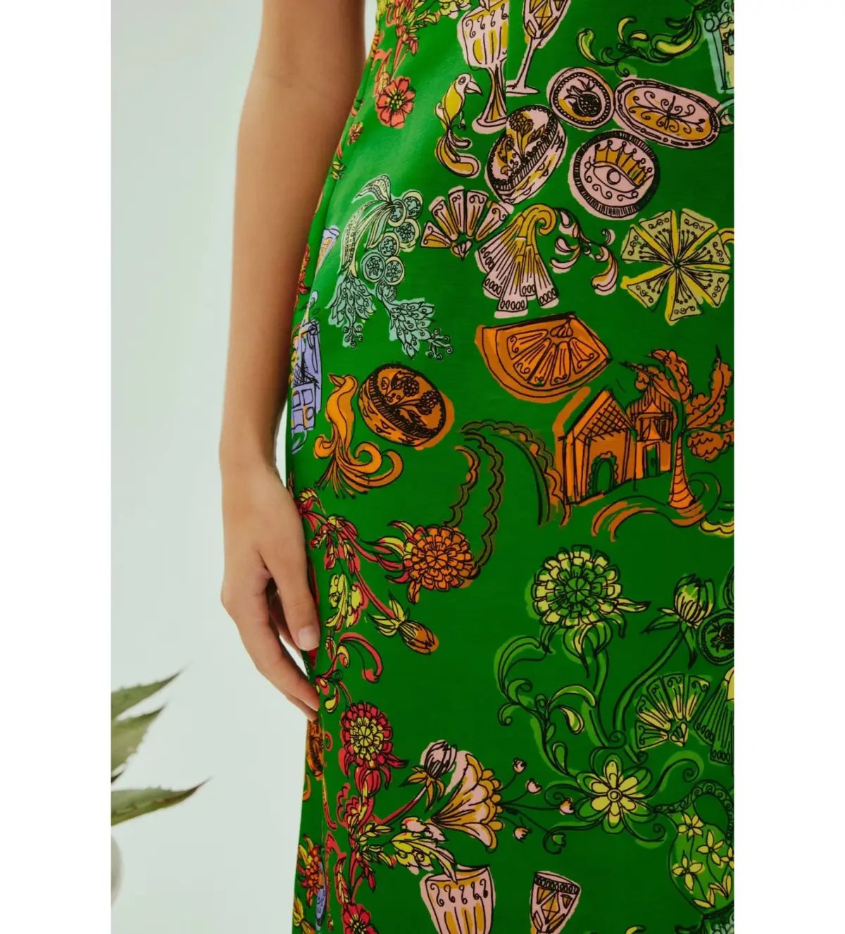 Alemais Fiesta Bodice Midi Dress Green Print Size AU 16 photo 4