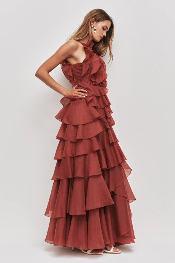 Aje Cleo Gown Rust photo 4