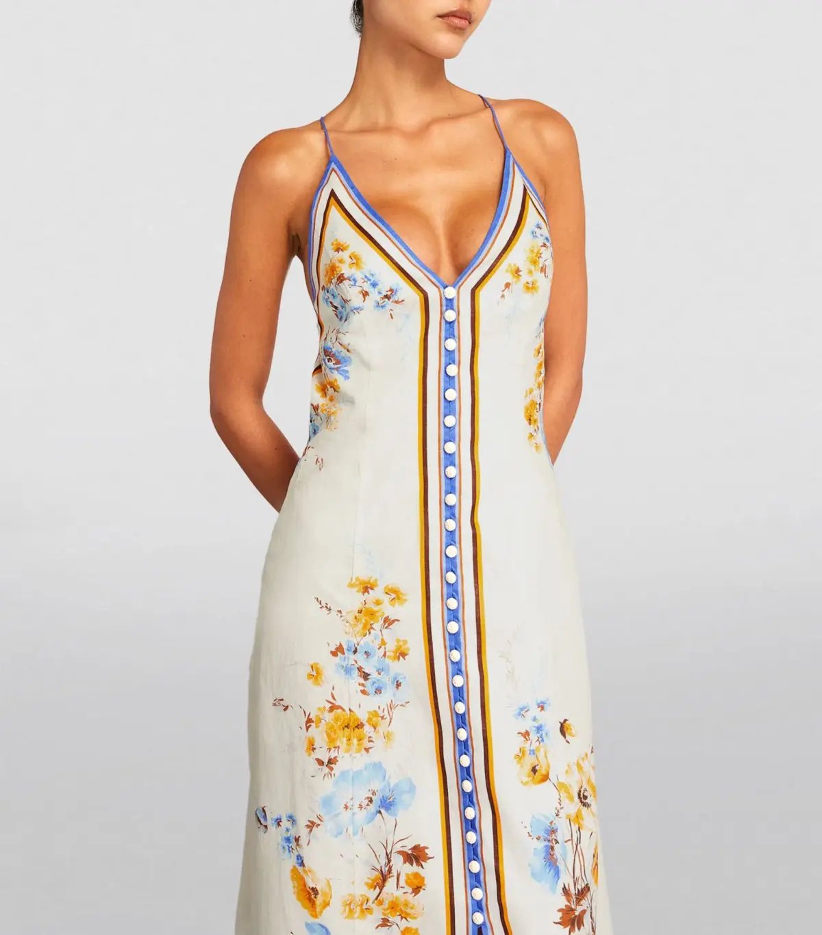Zimmermann Halcyon Slip Midi Dress Floral Size 2 / AU 12 photo 2