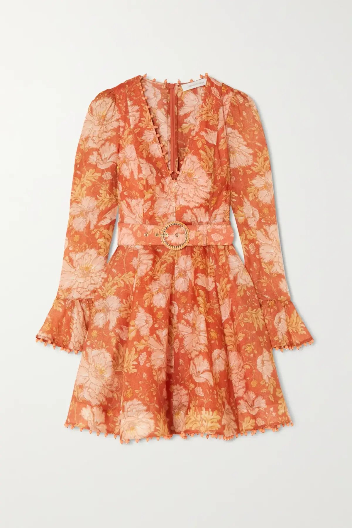 Zimmermann Kaleidoscope Mini Dress Amber Orange Size 1 / Au 10 photo 5