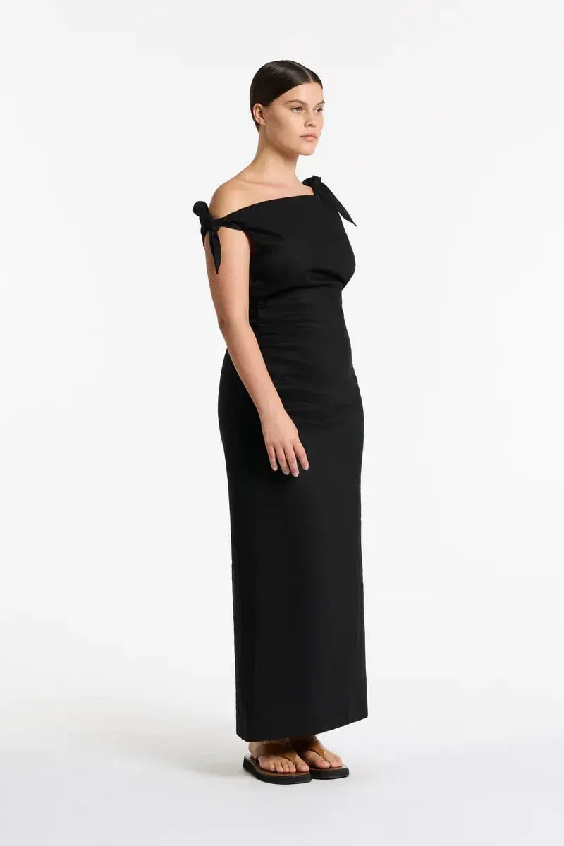 Sir The Label Bettina Off Shoulder Dress In Black Size 12 photo 6
