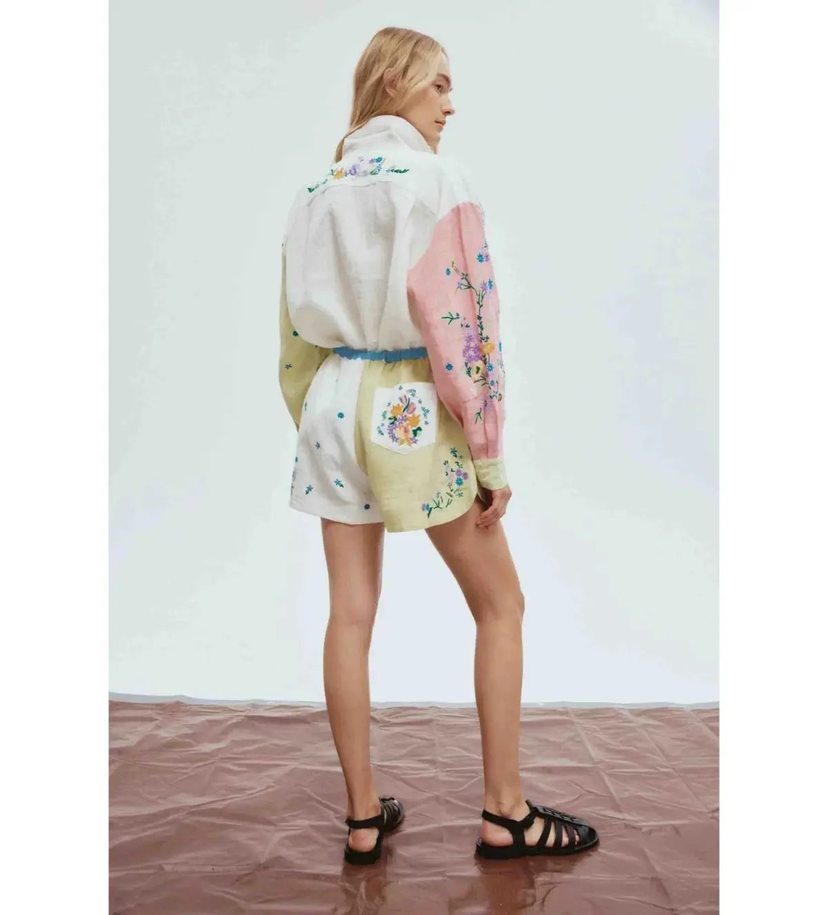 Alemais Willa Embroidered Shirt and Short Set Multi Floral Size 16 photo 3