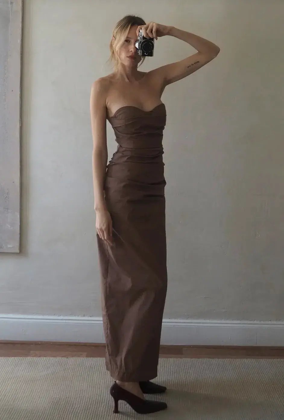 Sir the Label Alba Strapless Maxi Dress Gown in Mocha Size 2 / AU 10 / M photo 9