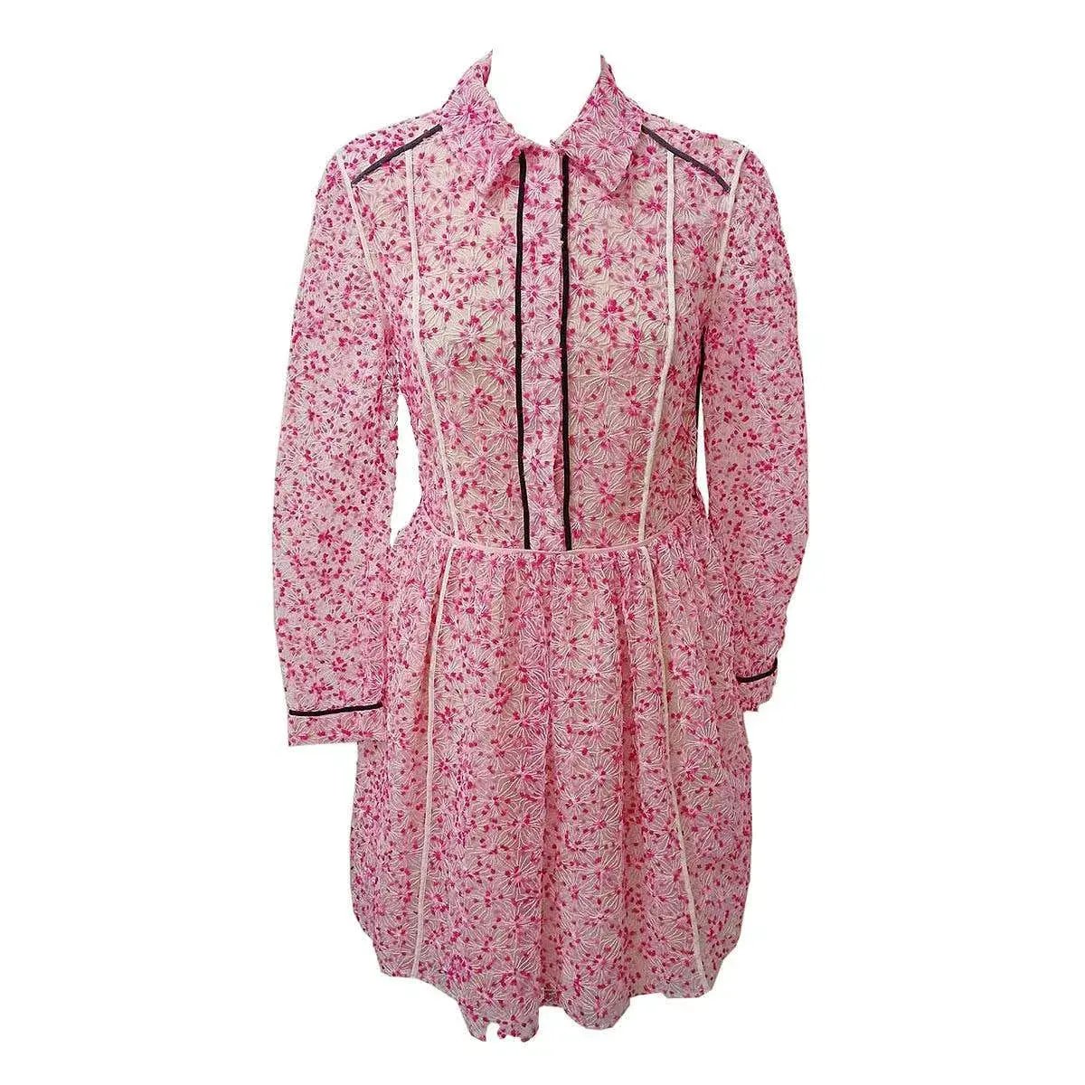 Fendi Embroidered Flower Dress Pink Size IT 40/AU 8 photo 3