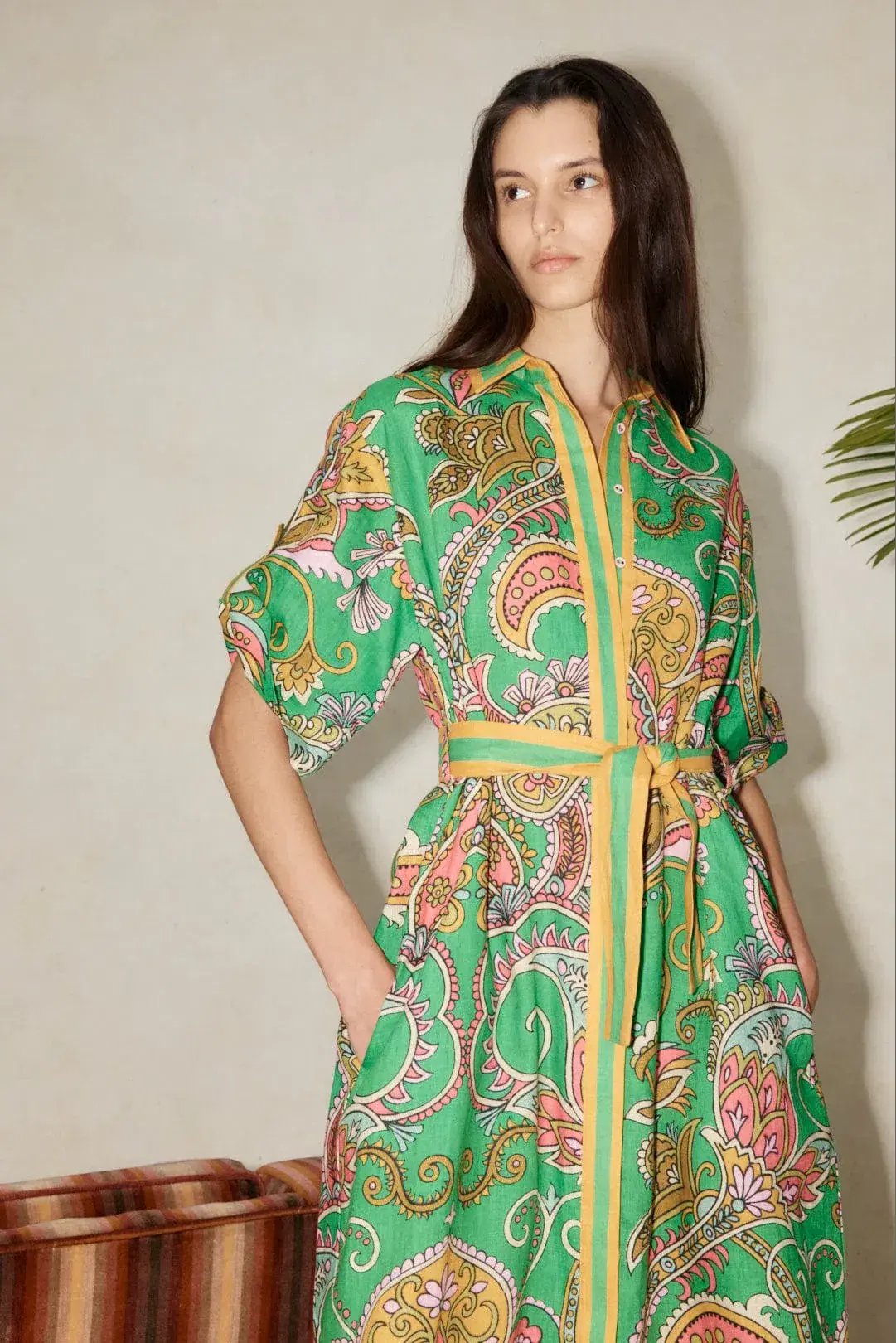 Alemais Marion Shirt Dress Green Size 14 photo 4