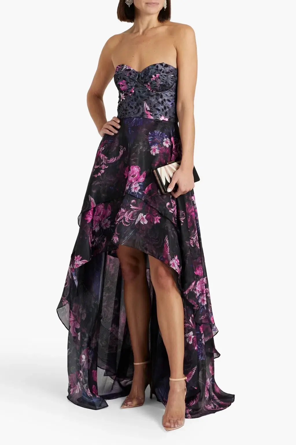 Marchessa Notte Chiffon Gown Floral Size 12 photo 2