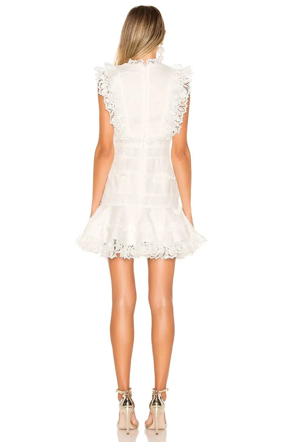 Zimmermann Wayfarer Paneled Flutter Mini Dress Ivory Size 8 photo 3