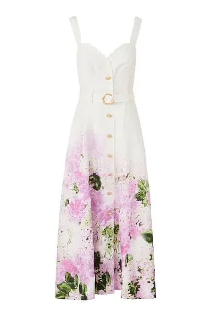 Aje Eartha Midi Dress In Pink Hydrangea Size 8 photo 5