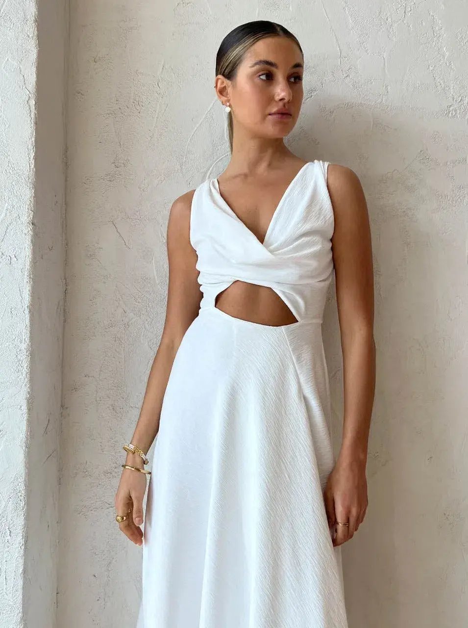 One Fell Swoop Marni Midi Dress in Pulsar White Size 10 photo 2
