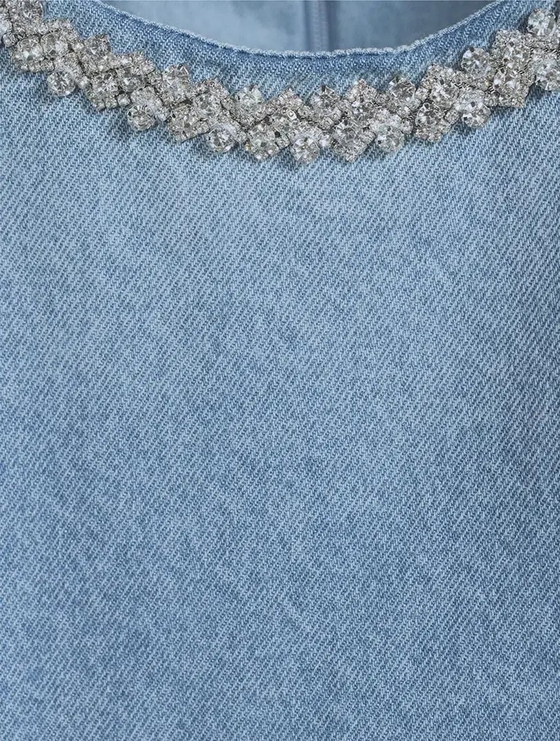 Zimmermann Crush Embellished Denim Mini Dress Blue Moon Size 0 / AU 8 photo 6