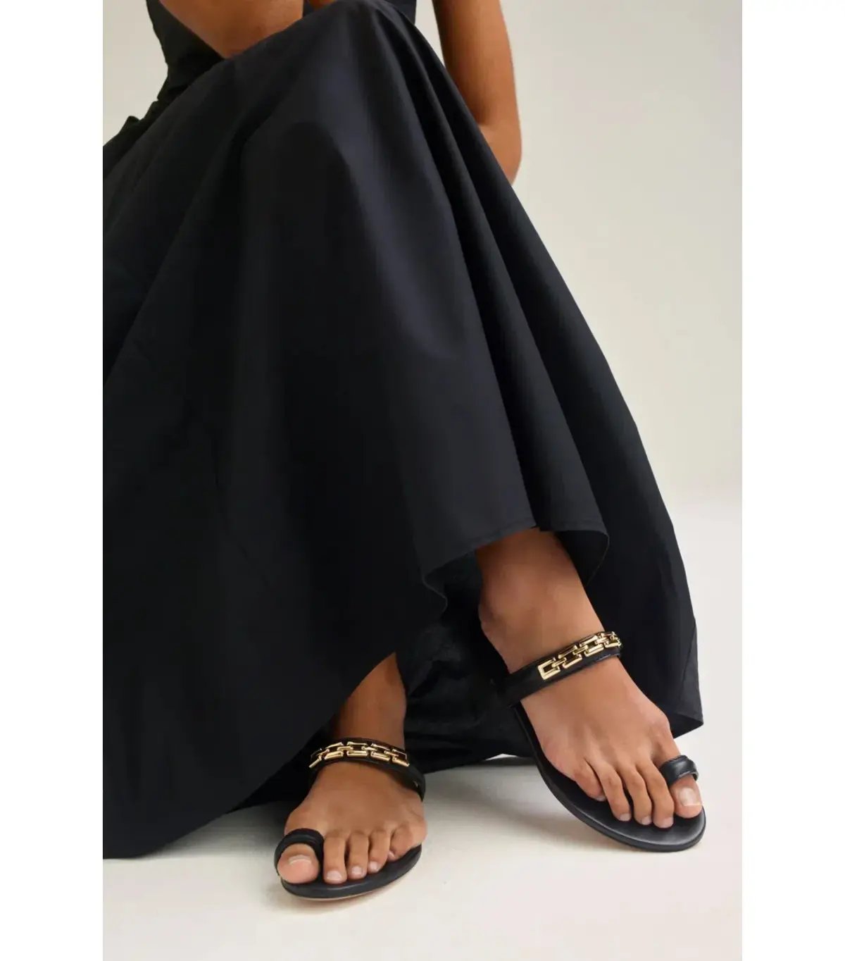 Scanlan Theodore Parachute Cotton Strappy Maxi Dress Black Size AU 6 photo 5