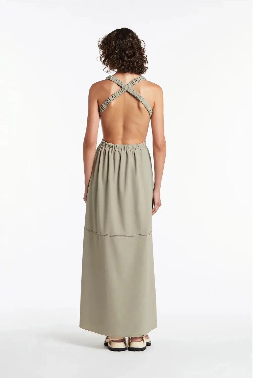 Sir the Label Adrien Cross Back Dress Sage Size 1 / Au 8 photo 3