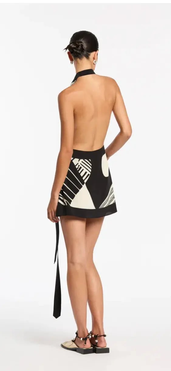 Sir the Label Realisme Wrap Halter Mini Dress Multi Size 1/Au 8 photo 2