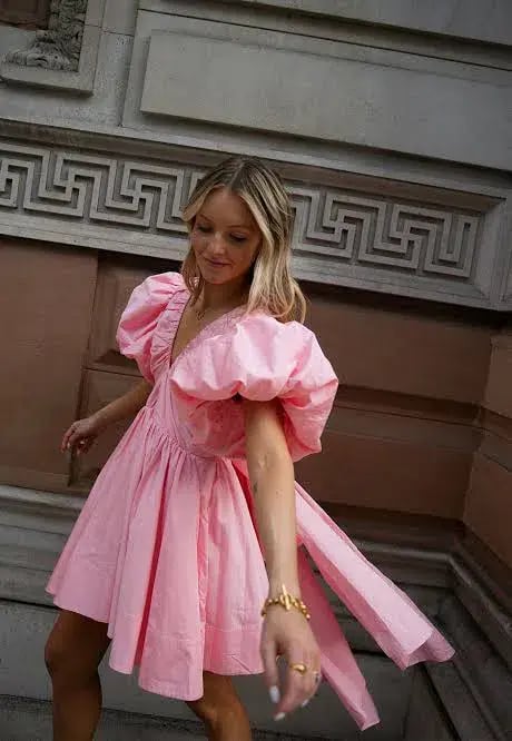 Aje Gretta Bow Back Mini Dress Ballet Pink Size AU 8 photo 4