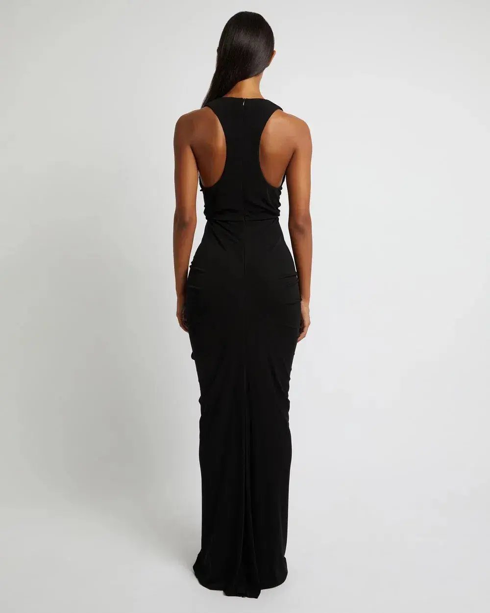 Christopher Esber Vivenda Drape Front Maxi Dress in Black Size 10 photo 2