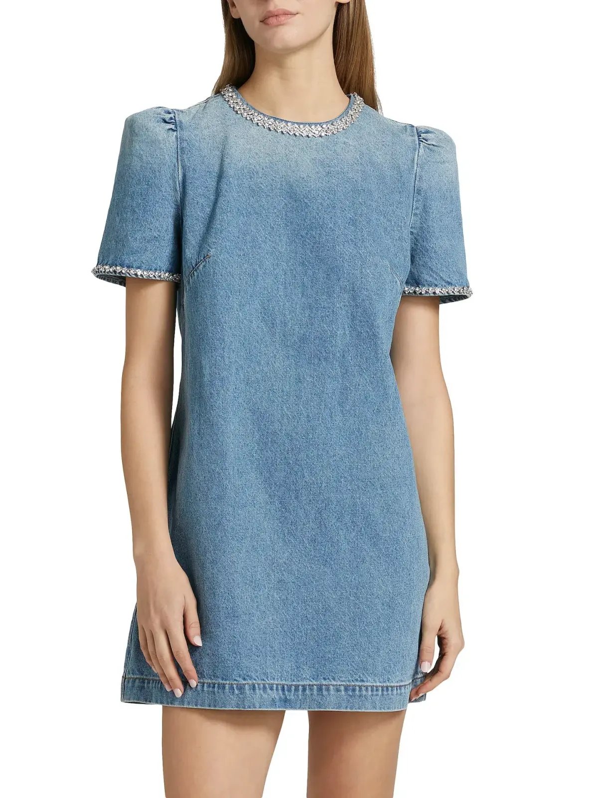 Zimmermann Crush Embellished Denim Mini Dress Blue Moon Size 0 / AU 8 photo 4