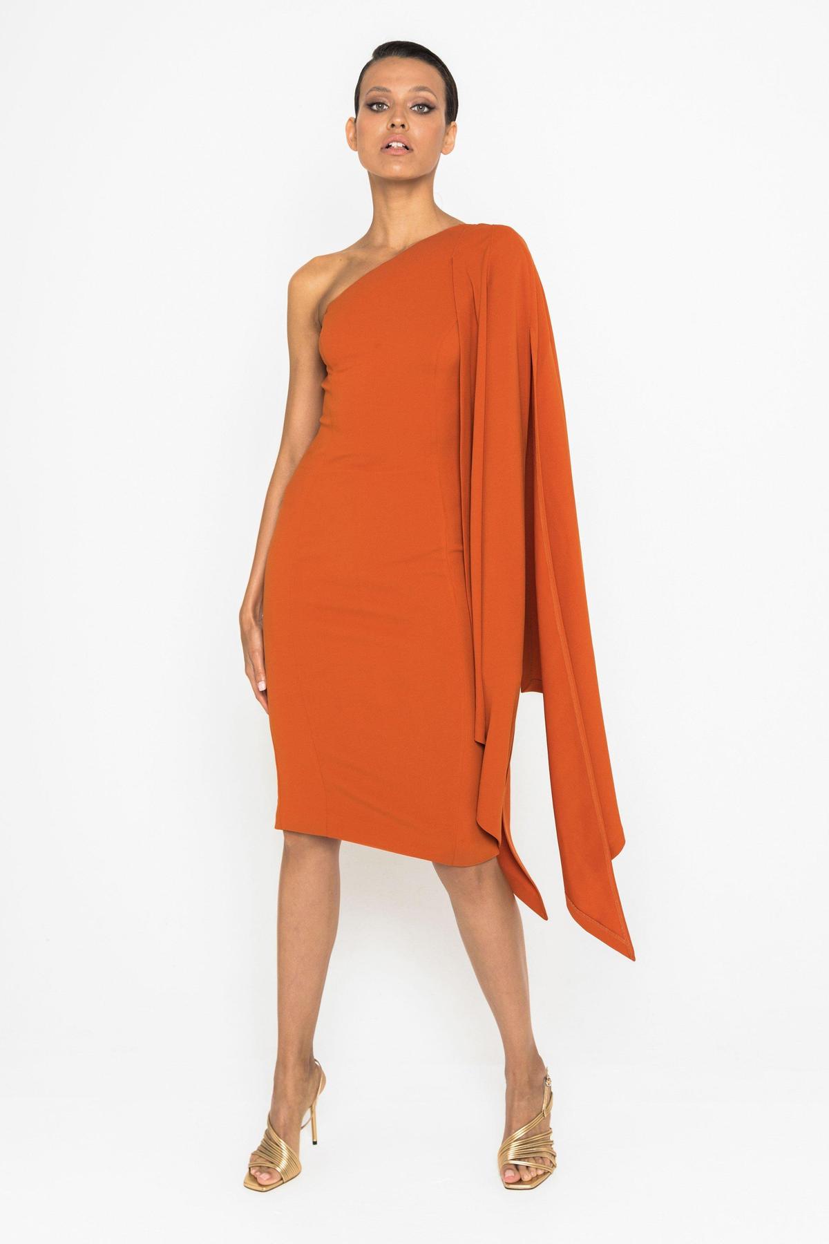 Mossman Moving On Up Dress orange Size 12 photo 2