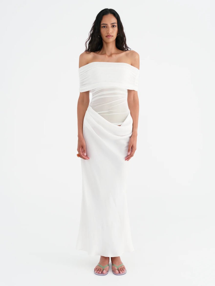 Benni Nico Off Shoulder Maxi Dress - White photo 2