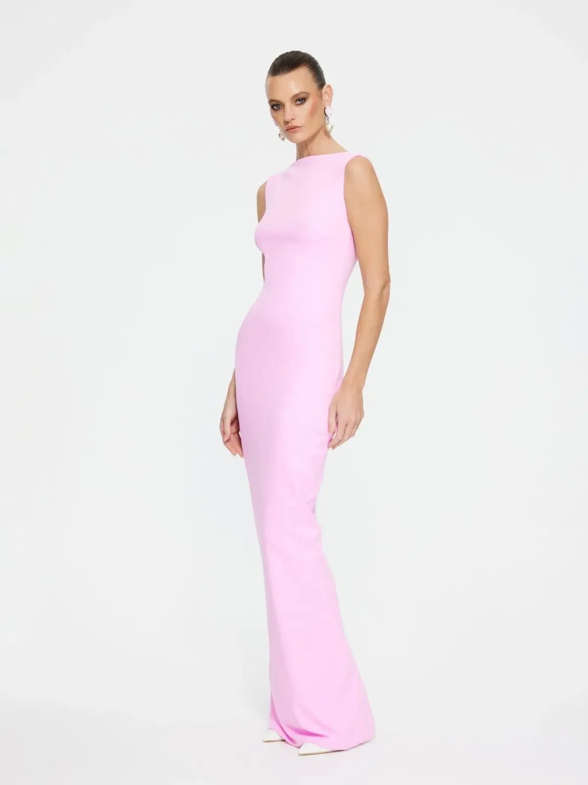 Effie Kats Verona Gown Taffy Pink Size 8 photo 4