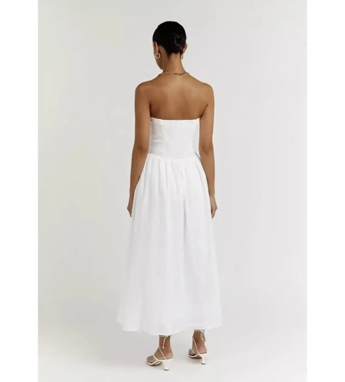 Dissh Lexi Linen Midi Dress White Size AU 10 photo 3