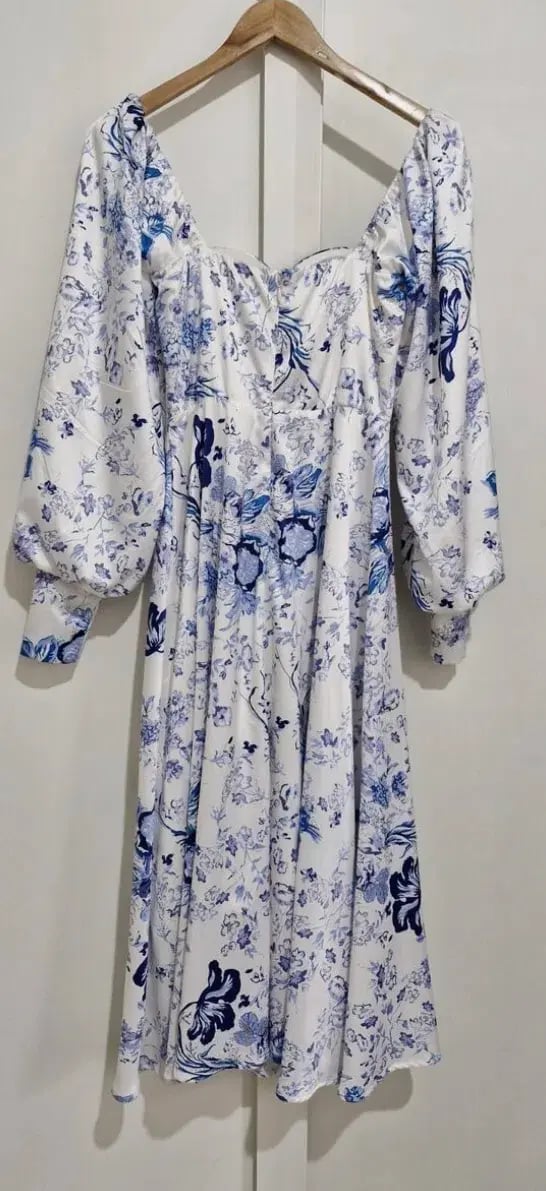 Alamour Annika Dress Blue Foral Size S/AU 10 photo 4