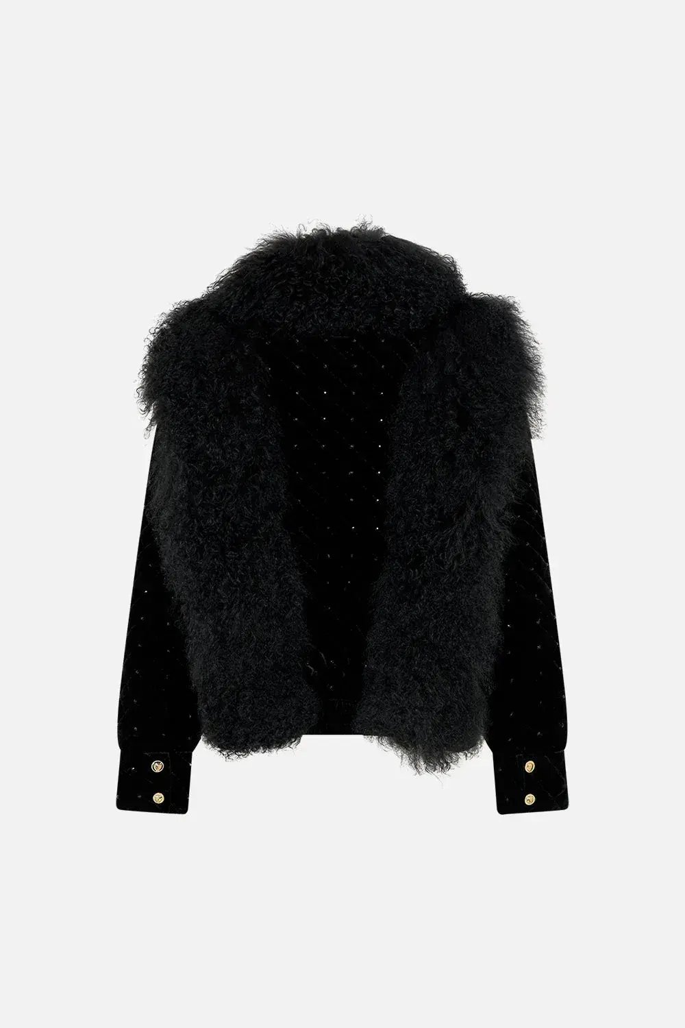 Camilla Magic In The Manuscripts Velvet Jacket with Fur Panels Black Size S/ Size AU 10 photo 5
