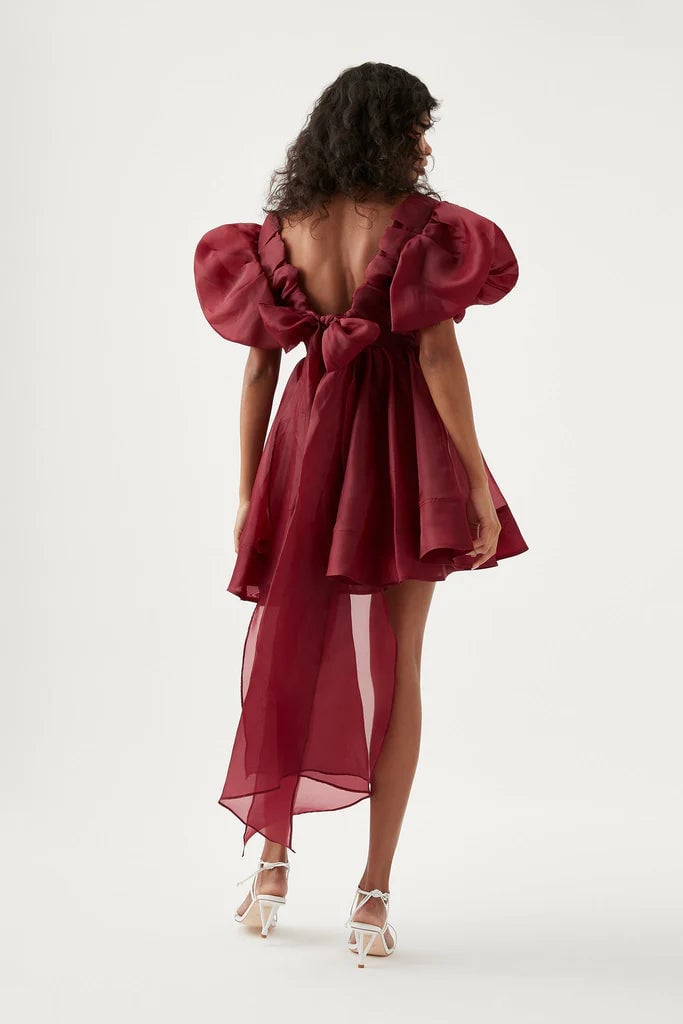 Aje Gretta Organza Mini Dress Burgundy photo 3