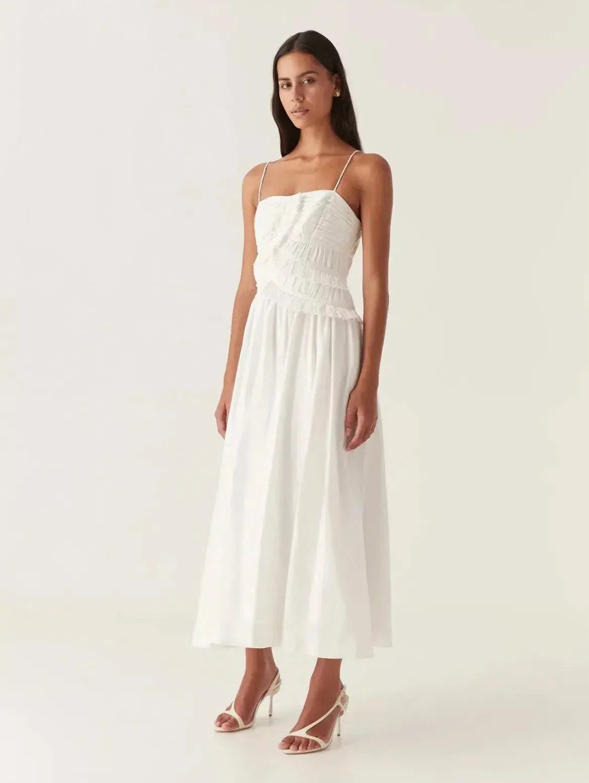 Aje Synergy Frill Midi Dress Ivory Size 12 photo 2