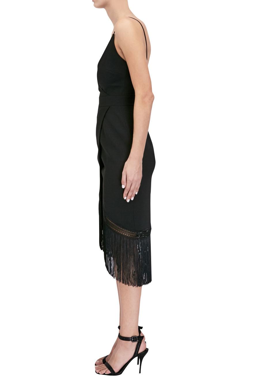 NICHOLAS - Fringe Crepe Wrap Cami Dress photo 2