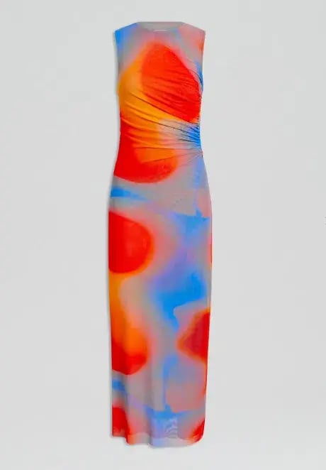 Scanlan Theodore Italian Watercolour Print Dress Blue/Red Size 6 photo 4