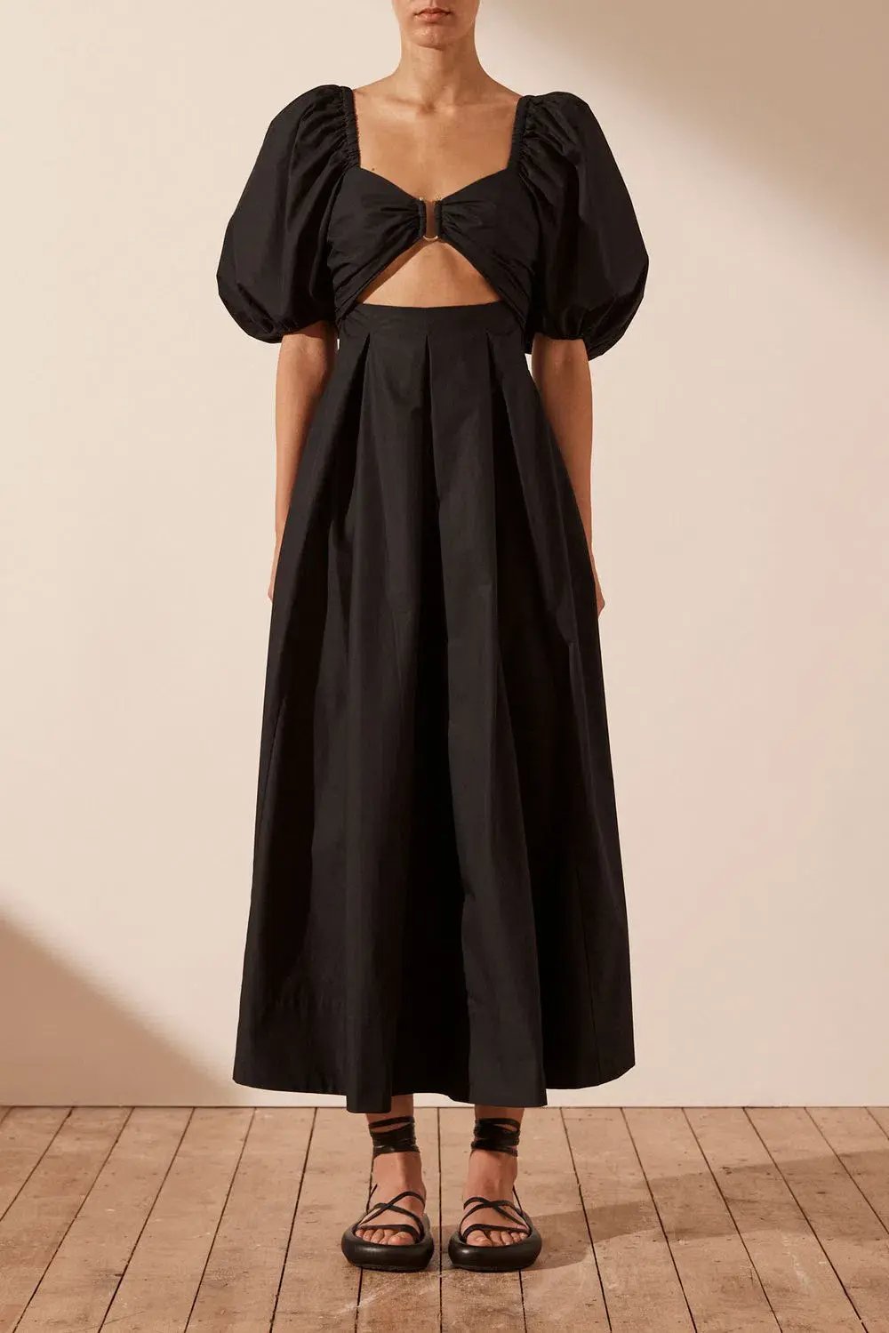 Shona Joy Mareva Midi Dress Black Size AU 12 photo 2