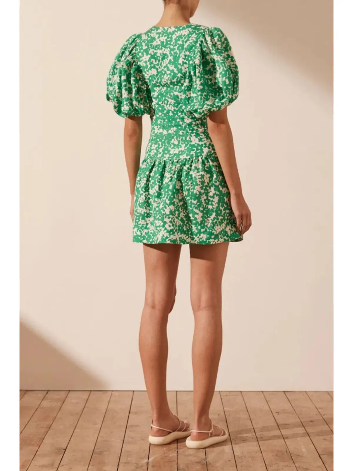 Shona Joy Plunged Short Sleeve Mini Dress Arosa Size AU 10 photo 3