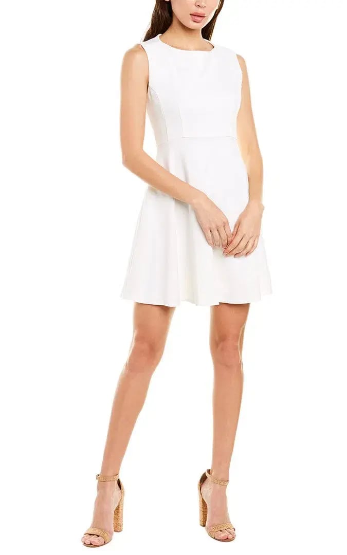French Connection Feather Ruth Classic Dress White Size 8 photo 2
