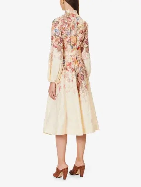 Zimmermann Luminosity Buttoned Midi Dress Floral Size 2 / Au 12 photo 4