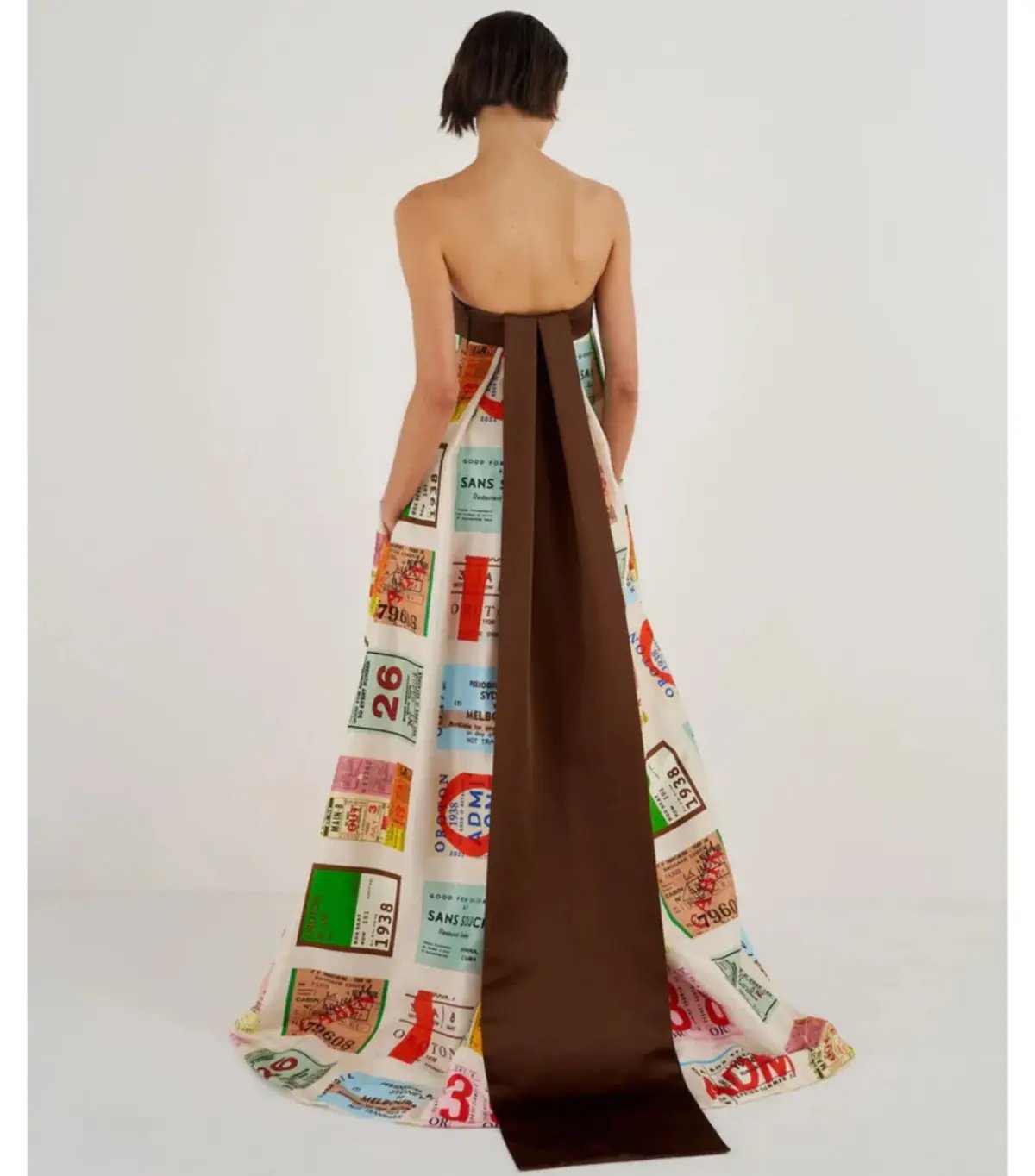 Oroton Ticket Print Gown Print Size 0 / AU 6 photo 2