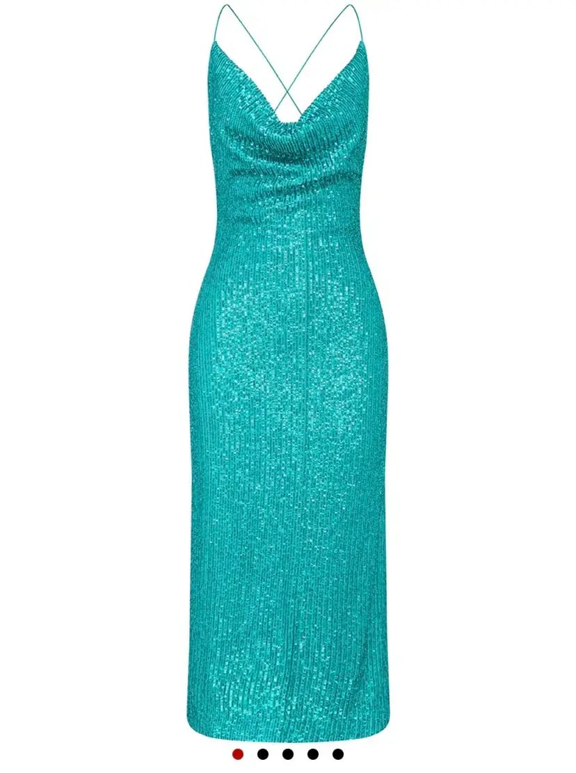 Rebecca Vallance Missing Hours Midi Dress Turquoise Size 8 photo 6
